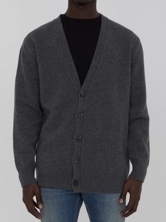 Maison Margiela Mens Wool Cardigan - Grey - Size Small