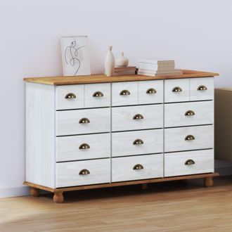 Berkfield Home Chest of Drawers ASKIM White 79x40x133.5 cm Solid Wood Pine