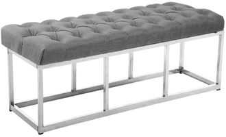 Clp Banco con patas de metal y asiento en Tela Gris
