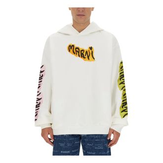 Marni Hoodies, male, White, Size: S Sweatshirt