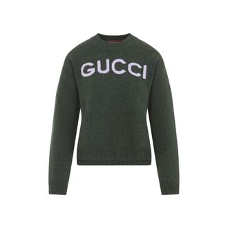 Gucci Green Crewneck Logo Sweater
