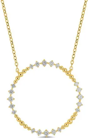 Bony Levy Mykonos Diamond Open Circle Pendant Necklace in 18K Yellow Gold/diamond at Nordstrom, Size 20