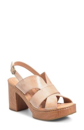 B&oslash;rn Nassau Slingback Platform Sandal in Natural Leather at Nordstrom, Size 10