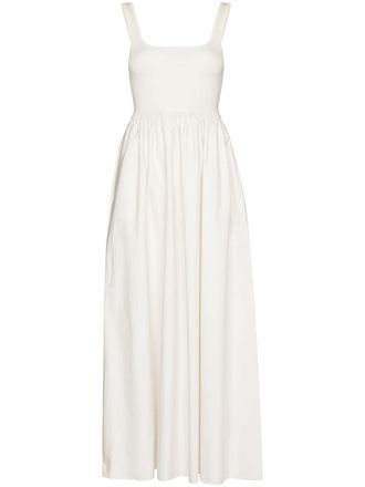 Matteau square-neck sleeveless maxi dress - women - Cotton/Nylon/Spandex/Elastane/Viscose - 2 - Neutrals