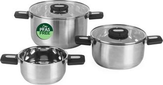 Salter Juego De Ollas Apilables Salter Bw14354 De Acero Inoxidable De 3 Piezas (16/22/24 Cm)