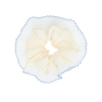 L. Erickson Liliana Eyelet Scrunchie in White/Blue at Nordstrom