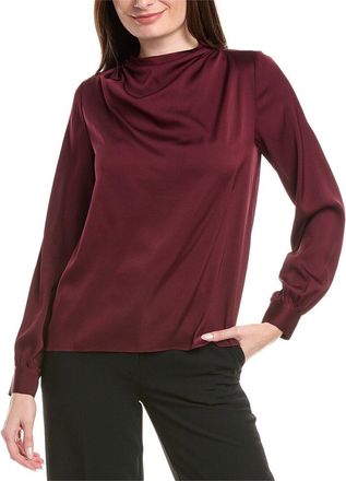 Elie Tahari High Neck Cowl Silk-Blend Top