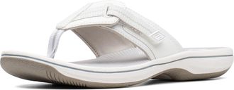 Clarks Womens Brinkley Jazz Flip Flop, White Synthetic Material, 4.5 UK