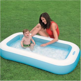 Trade Shop Trade Shop - Piscina Gonfiabile Per Bambini Baby Rettangolare 166 X 100 X 28 Cm Giardino