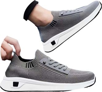 Generic Mens Breathable Slip On Trainers - Lightweight Mesh Trainers Men Stretch Wide Fit Sneakers Non-Slip Soft Sole Shoes Comfortable Wear-Resistant Footwea