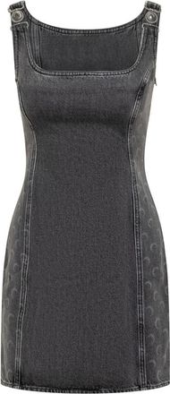 Marine Serre Marine Greenhouses Short Denim Dress With Crescent Details