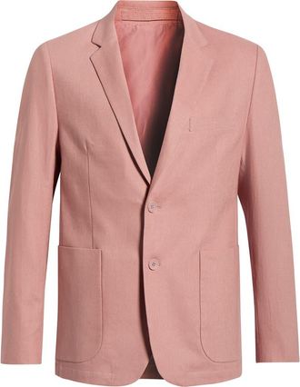 Percival Tailored Fit Light Mauve Linen & Cotton Suit Jacket at Nordstrom, Size 36
