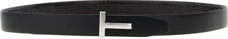 Tom Ford Reversible Crocodile Leather Belt - Black