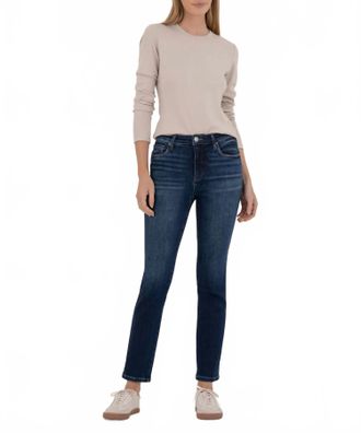 Kut from the Kloth Reese High Rise Ankle Straight Jeans In Dark Denim
