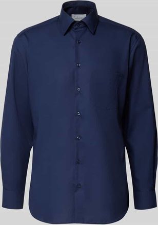Eterna Modern Fit Business-Hemd mit Brusttasche in Marine, Größe 43