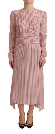 Ermanno Scervino Stripes Long Sleeves Sheath Midi Womens Dress (Pre-Owned)