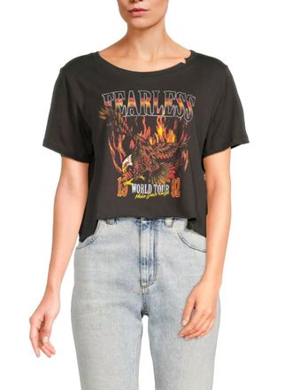 Prince Peter Fearless Tour Cropped Tee In Black
