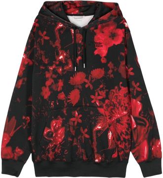 Alexander McQueen Wax Flower hoodie - men - Viscose/Cotton - L - Black