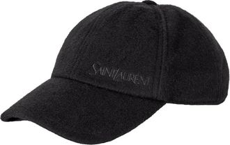 Saint Laurent Vintage Cap - Heren - Petten - Zwart - 57 CM - Kasjmier - Accessoires