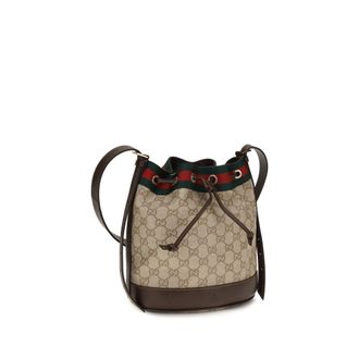 Gucci Womens Beige Cotton Backet Bag