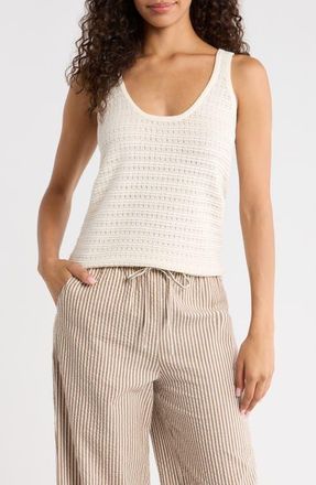 Marine Layer Siena Cotton Sweater Tank in Antique White at Nordstrom, Size X-Small