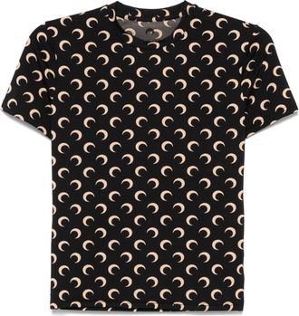 Marine Serre Top a maniche corte in jersey riciclato Moon Marine Serre