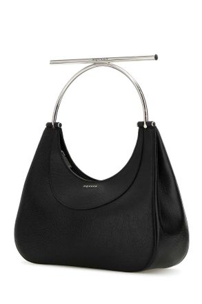 Alexander McQueen Womens Black Leather Cross-Bar Handbag Blacksilver Borse A Mano