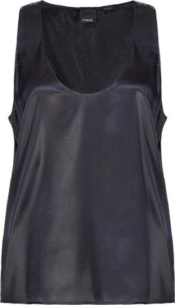 Pinko Pinko, Tops, Dames, Zwart, L, Satijn, Marzemino Top