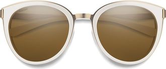 Smith Somerset 53mm Polarized Cat Eye Sunglasses in White Gold /Brown at Nordstrom