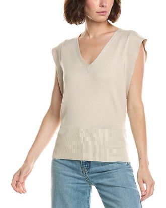 T Tahari Extended Sleeve Jersey Sweater Vest