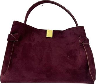 Generic Compatible For Women Handbag Suede Velvet Leather Solid Color Single Shoulder Crossbody Large Capacity Commuting Tote Bag(Burgundy)