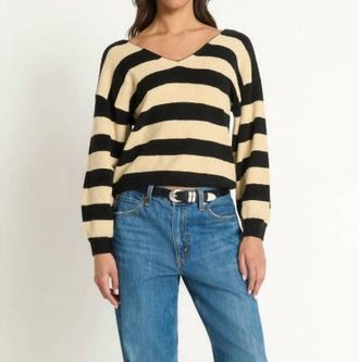 Nation Ltd Carmine Pullover Sweater In Butterscotch Stripe
