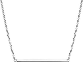 Gold & Honey Womens Bar Necklace In Silver