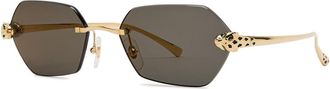 Cartier Cartier Rimless Hexagon-frame Sunglasses - Gold - One Size