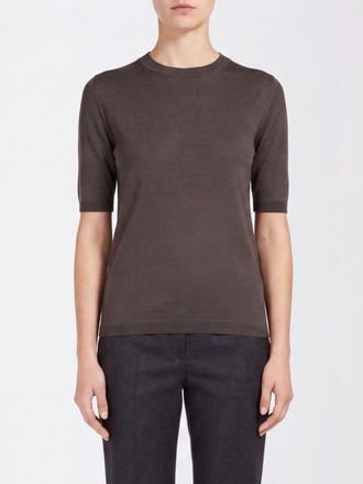Max Mara Maglia a maniche corte in seta e cashmere con fit slim