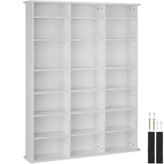 TecTake Shelves Stevie - 21 Compartments, Height-Adjustable, Removable Shelves in White