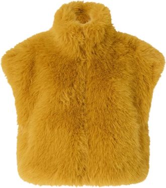 Pinko Pinko - Eloro Gilet - Dames - Jassen - Geel - Maat: XS Viscose