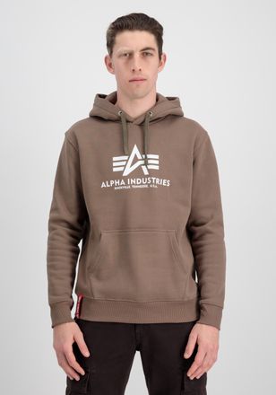 Alpha Industries Hoodie ALPHA INDUSTRIES Basic Hoodie BL, Herren, Gr. S, grau (taupe), Obermaterial: 80% Baumwolle, 20% Polyester, regular fit, Sweatshirts Hoodie