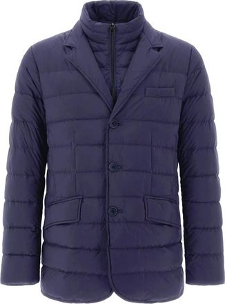 Herno Slim Fit Winddichte Jas met Fijne Details - Heren - Winterjassen - Blauw - L - Jassen