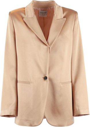Forte_Forte Blazers, female, Beige, Size: M Giacca Shiny Envers Satin