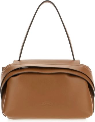 Tod's Tassen, Dames, Bruin, ONE Size, Leer, Wave Schoudertas