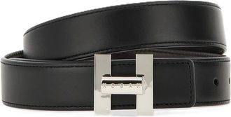 Hogan Smooth Leather Silver-Tone Buckle Belt