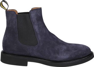 Doucal's Blue Beatles Suede Elastic Ankle Boots