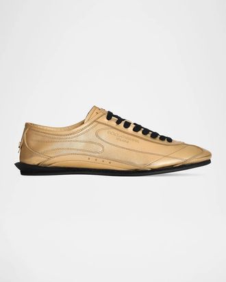 Dolce & Gabbana Men & apos;s Lipari Metallic Leather T-Toe Sneakers