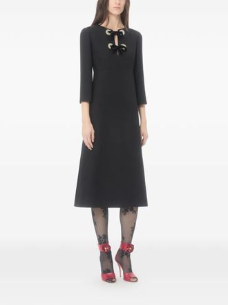 Valentino Garavani Midi-jurk met geborduurde stras - Zwart