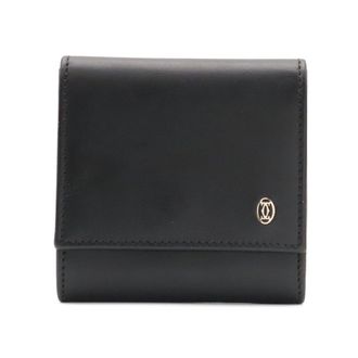 Cartier Black Leather Coin Purse/Coin Case (Pre-Owned)