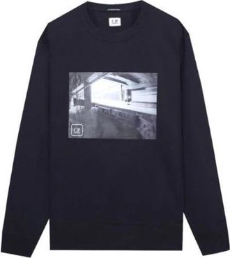 C.P. Company Crew Neck Stretch Fleece Sweatshirt - Heren - Sweatshirts - Blauw - 2XL - Hoodies & sweatvesten