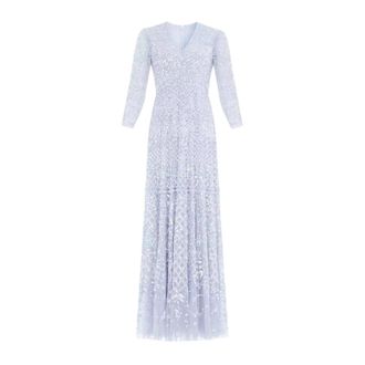 Needle & Thread Isabella Diamond Maxi Jurk - Dames - Avondkleed - Blauw - S - Polyester - Kleedjes