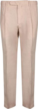 Dell'Oglio Scilla Broeken - Heren - Nette broeken - Beige - M - Linnen - Broeken