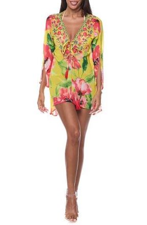 Ranee&rsquo;s Floral Cover-Up Tunic in Yellow at Nordstrom Rack